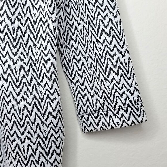 HAZEL Black White Long Sleeve Collared Cardigan Blazer Jacket size S - Picture 6 of 16